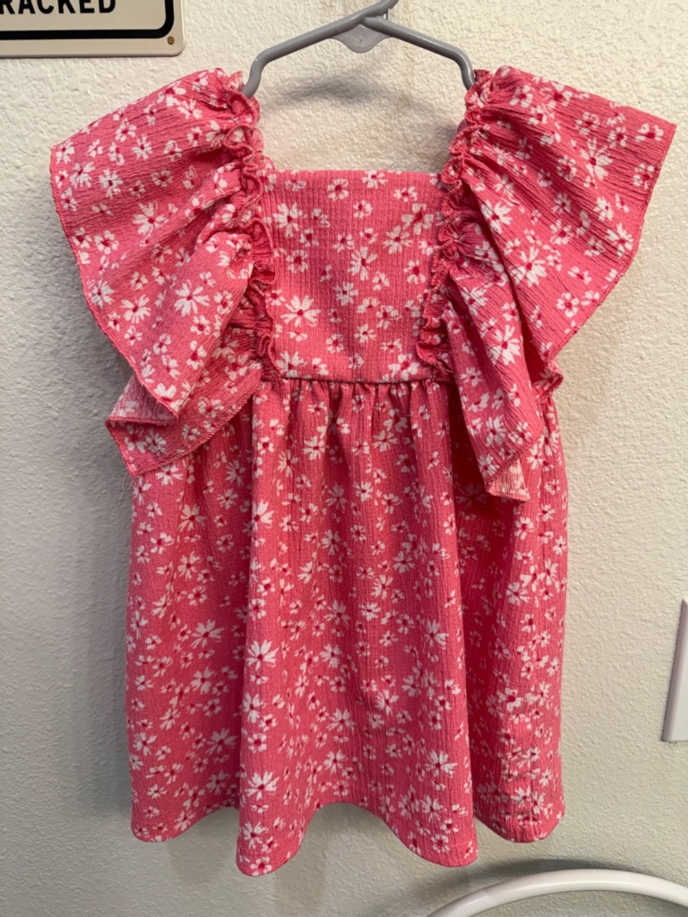 Zara Coral Pink Floral Smocked Dress